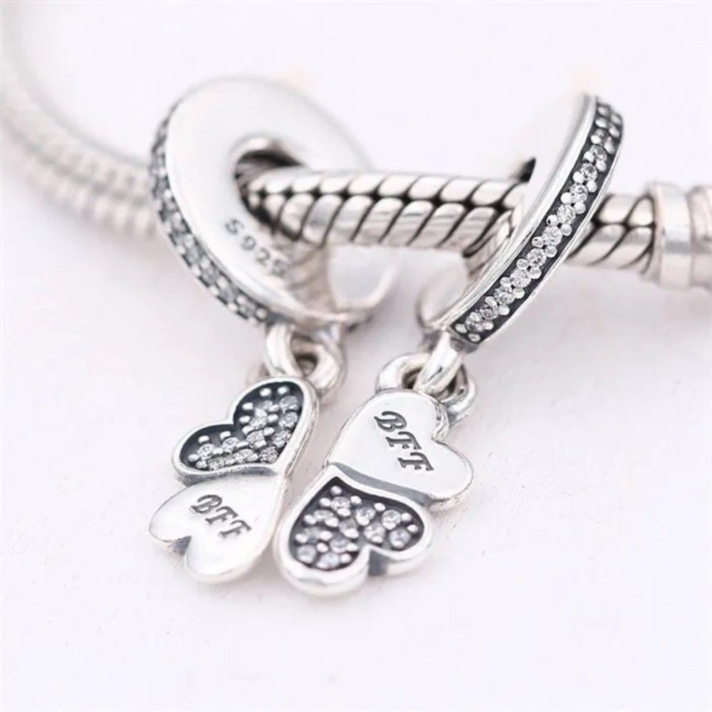 PANDORA BFF Best Friends Heart Dangle Charm